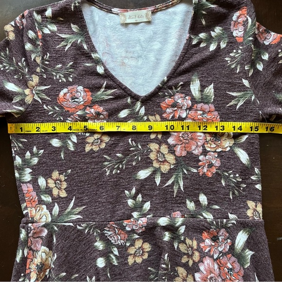 Altar’d State 3/4 Bell Sleeve Brown Floral Print V-Neck Dress, Size M - Picture 10 of 10